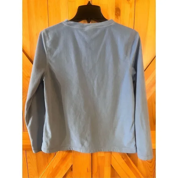 LL Bean Fleece 1/4 Button Pullover Small Blue Long Sleeve (2024) Blue - Image 3