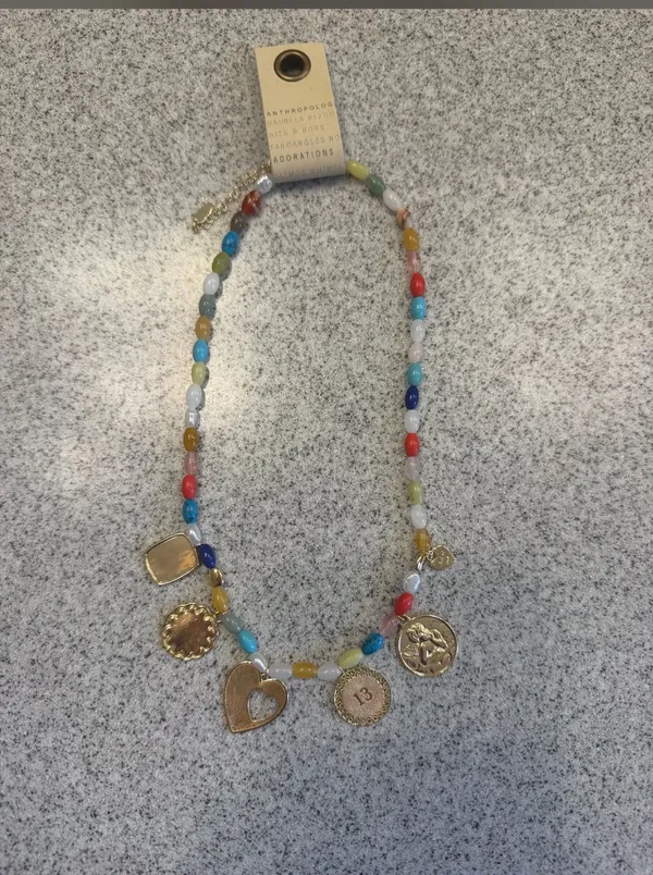 Anthropologie Beaded Multi Charm Necklace - Image 2