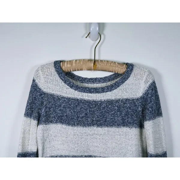 Y2K Abercrombie & Fitch Striped Sweater Womens S Blue White Preppy 2000s Bella - Image 5