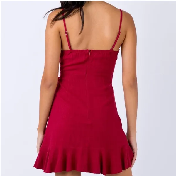 Princess Polly Caedere Mini Dress in Maroon Size 2 New with tag - Image 5