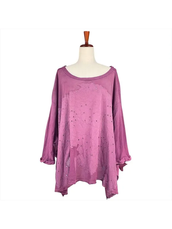 $98 Free People Palm Tree Dreams Tunic top in berry cake L - Image 2