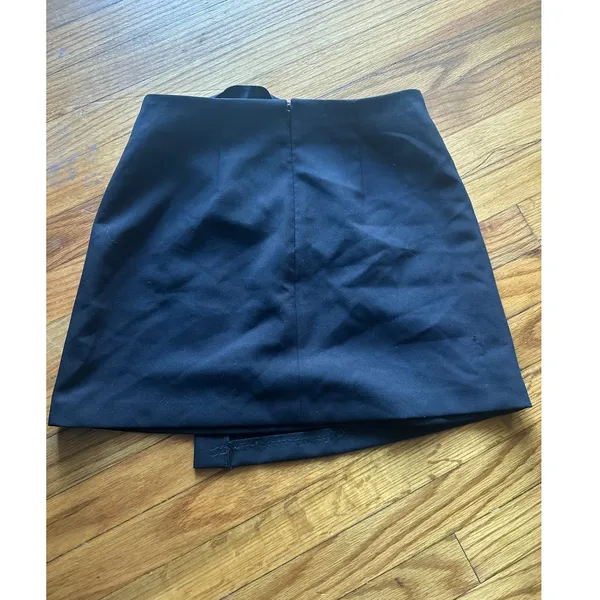 Gianni Bini Black Sleek Chic High-Rise Wrap Skirt Zip Front Size 2 - Image 4