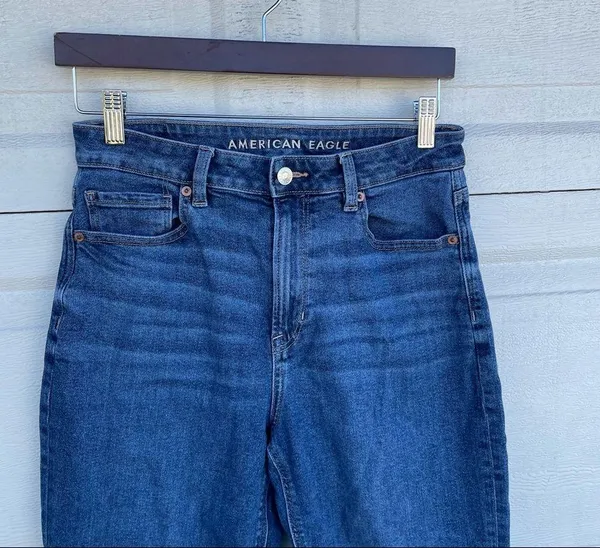 Jeans Mom Denim Stretch Blue 5 Pocket Size 8 American Eagle Women’s - Image 4