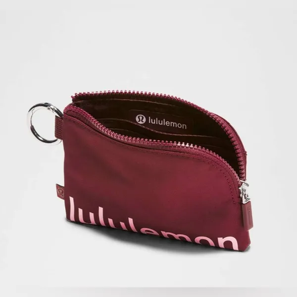 Lululemon NWT Clippable Card Pouch Burgundy Wristlet - Image 2