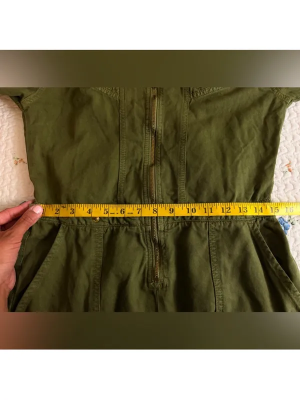 Free People Isla Flight Utility Roll-Up Sleeve Zipper Romper Size 4 - Image 10