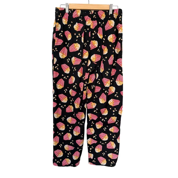 Old Navy Popcorn Print Pajama Pants Women's Medium Black Lounge Sleep Pants - Image 6
