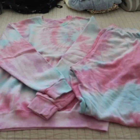 Tie Dye Sweat Set Pink - Image 2