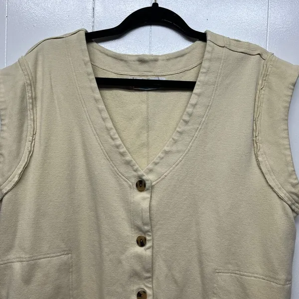 Free People Beach Womens Cardigan Small Cotton Oversized Boho Minimalist Relaxed - Image 4