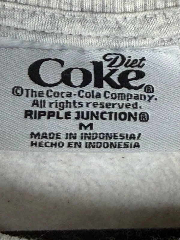 Ripple Junction Coca-Cola Diet Coke Heart Graphic Crewneck Sweatshirt Gray - Image 2