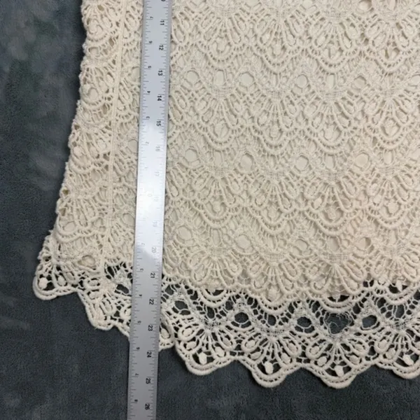 Solitaire Lace Crochet Tank Top Cream Womens Size Medium Boho Sleeveless Blouse‎ - Image 7