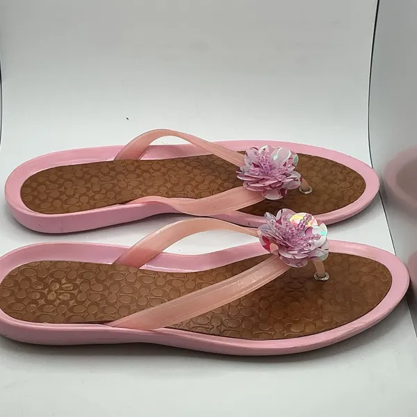 coach‎ flip flops size 9  Pink Floral - Image 7