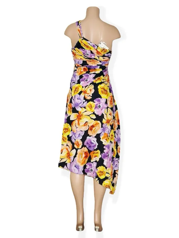 GEISHA DESIGNS X ANTHROPOLOGIE Asymmetrical Hem Midi Dress, Purple, XS - Image 7