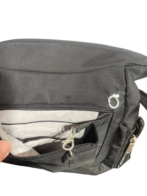 Travelon Black Anti Theft Messenger Crossbody Bag Purse Travel Organizer 11x9x3 - Image 3