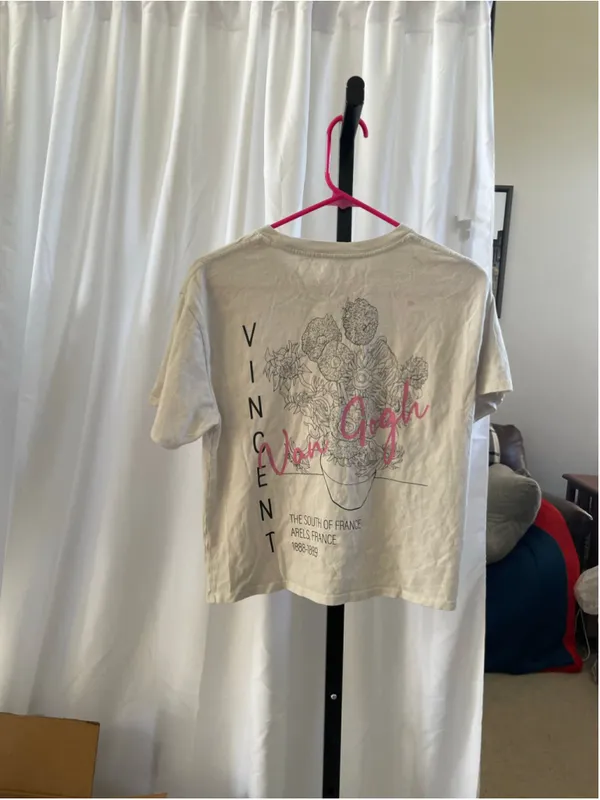 Women's Isaac Morris Van Gogh Graphic Tee, Size S, Beige and Pink - Image 2