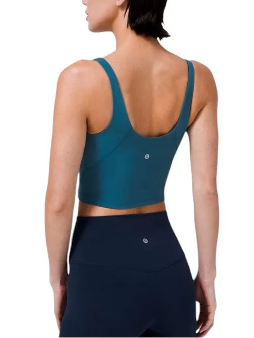 Lululemon Align Cropped Tank Blue Borealis Size 2 - Image 3
