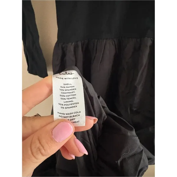 Lulus Sophisticated Chic Black Mixed Media Midi Dress Size Small NWT Cocktail - Image 9
