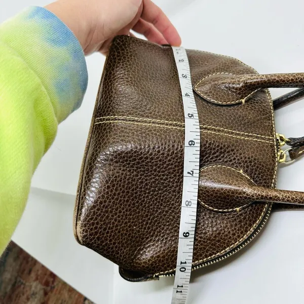 Vintage Dooney & Bourke Chocolate Brown Dome Zipper Closure Satchel Size Small - Image 16