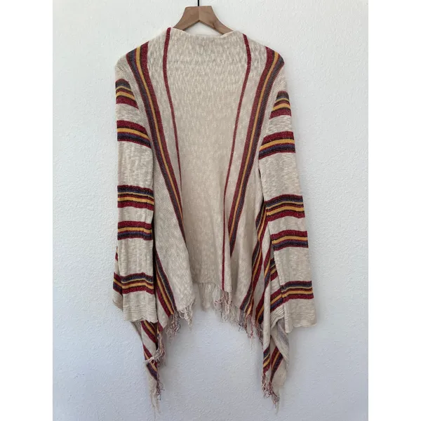 American Rag Cotton Southwestern Western Fall Knit Fringe Cardigan Sweater Large - Image 8