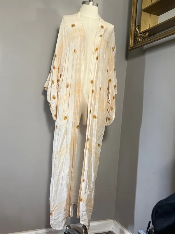 Free People One Size Laurel Canyon Kimono Golden Sand Duster Kimono - Image 3