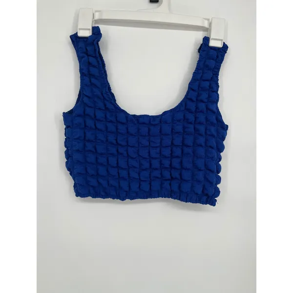 Bailey Rose Popcorn Texture Shirt & Crop Tank‎ Set Women Royal Blue S Retro Y2K - Image 7