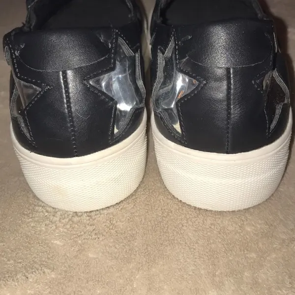 ✨Steven by Steve Madden Black Silver Star slip ons - Image 6