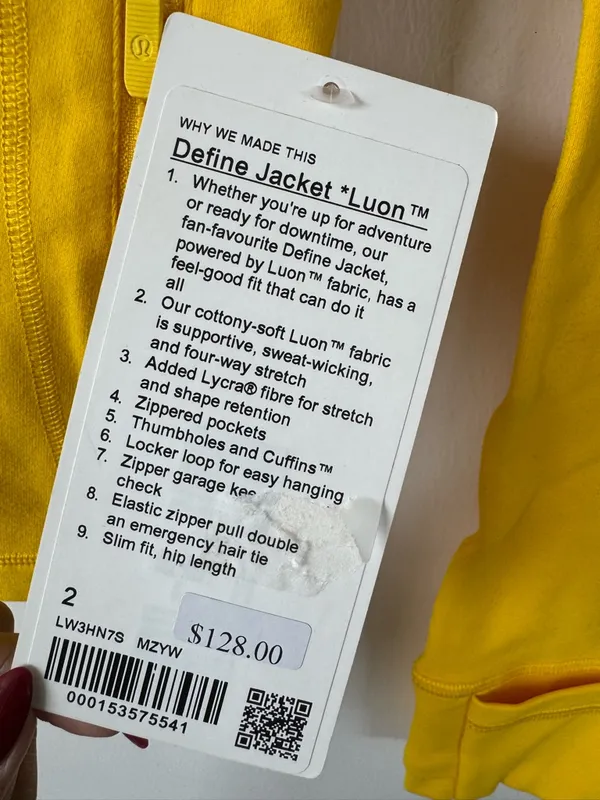 NWT LULULEMON - Maize Yellow Define Jacket Luon - $128 - Size 2 - Image 5