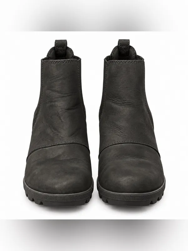 Sorel black wedge Chelsea ankle boots in very good preowned condition. - Image 2