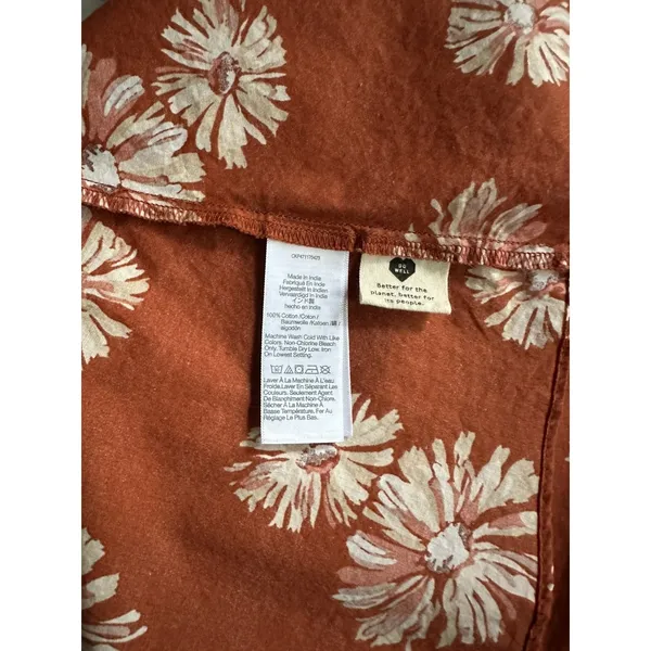 Madewell Women's Wrap Floral Print Mini Dress Burnt Orange/ Rusty Size XL EUC - Image 12