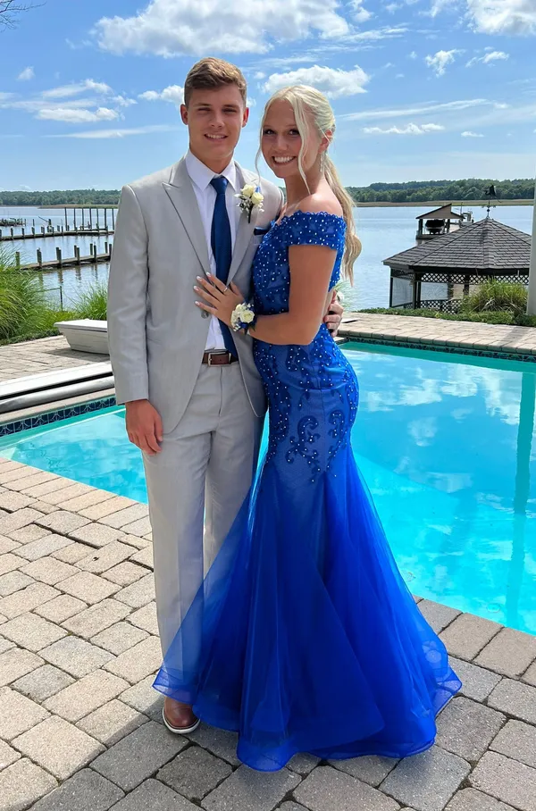 Blue prom Dress Size 4 - Image 4