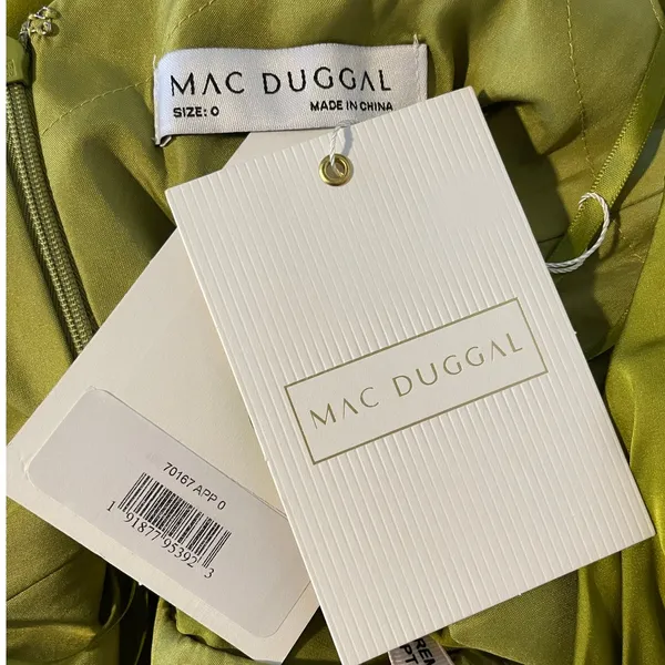Mac Duggal NEW Size 0 Apple Green Spaghetti Strap Charmeuse Slip Dress 70167 - Image 8