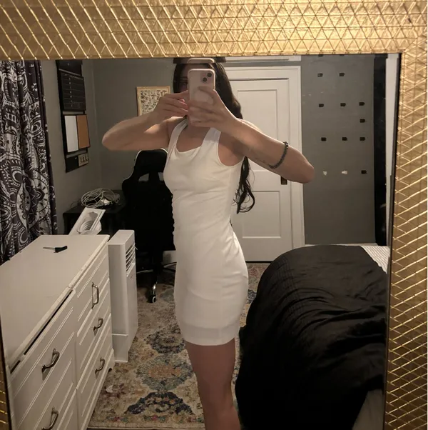 White Amazon Mini Dress - Image 5