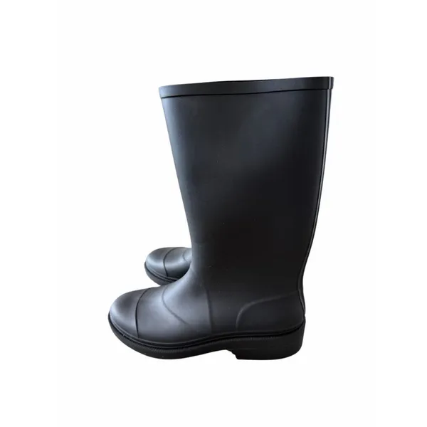 Jeffrey Campbell Matte Black Tall Rubber Rain Boots Size 10 Round Toe - Image 3