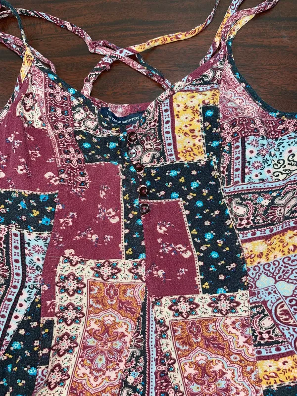 American Eagle Patchwork Tank Top Size X-Small - Image 2