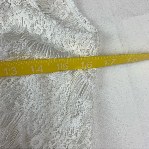 Free People size medium white lace mini dress new bridal anthro open back - Image 7