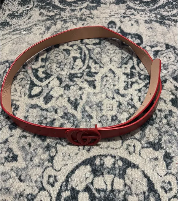red leather belt Size none - Image 2