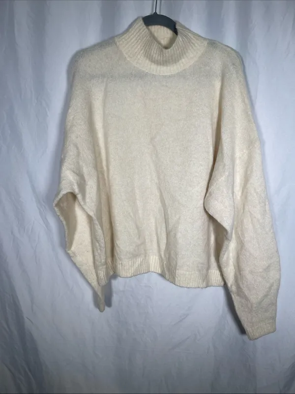 & Other Stories Womens Alpaca Wool Oversized Sweater Ivory Cream Medium - Image 2