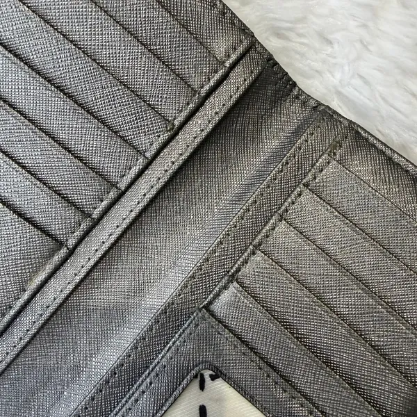 Kate Spade Silver Metallic Bifold Wallet - Image 4