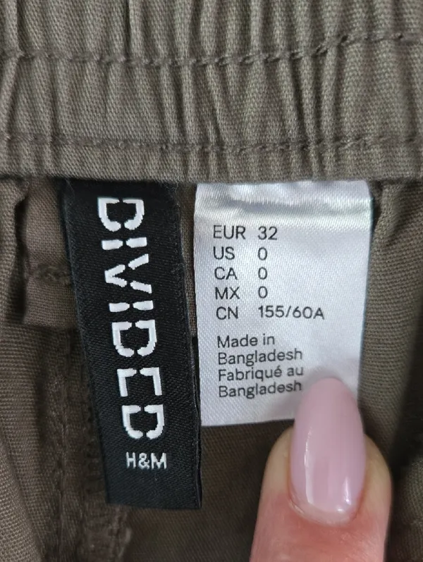 H&M Woman's Cargo Wide Leg Pants in Olive Size 0 - Image 5