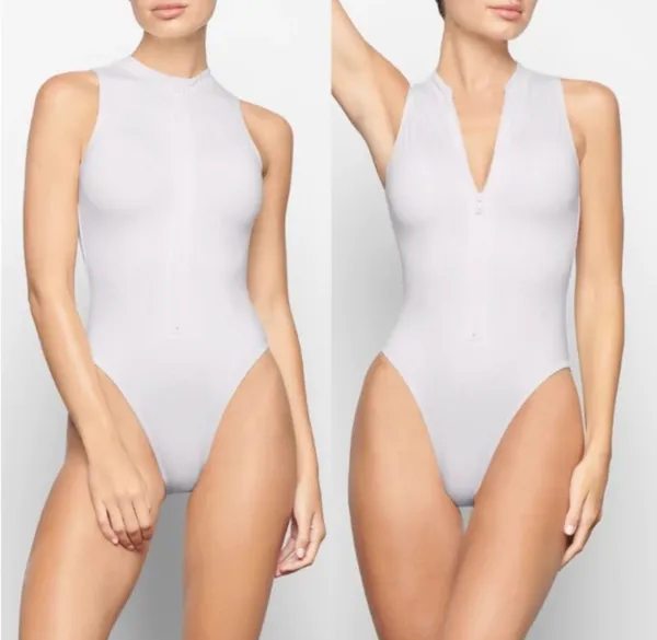 SKIMS Zip-Up One Piece Swimsuit L - Image 7