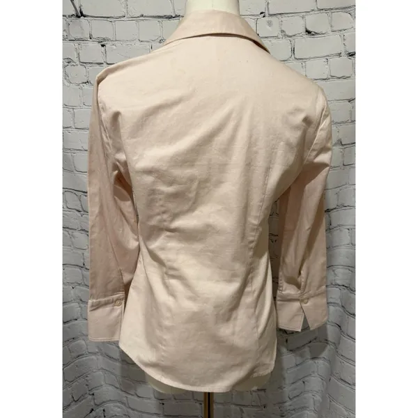 Banana Republic Shirt Womens Pink Casual Button Up Long Sleeve Petite Small - Image 4
