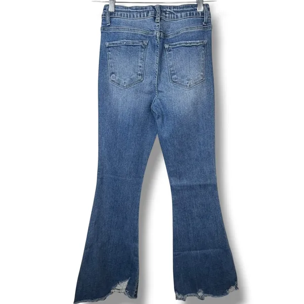 Flying Monkey Vintage Inspired High Rise Faded Distressed Flare Jeans Size 26 - Image 4