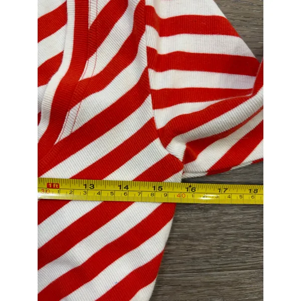 Maeve Anthropologie Chevron Stripe Zip Front Top Red White Womens S - Image 5