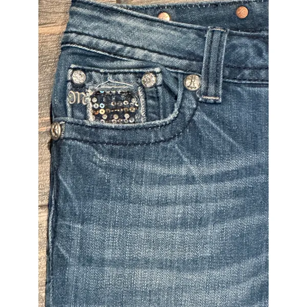Miss Me Embellished Bling Bootcut Jeans Low Rise 28x34 (28x30) Western Y2K BKE - Image 6