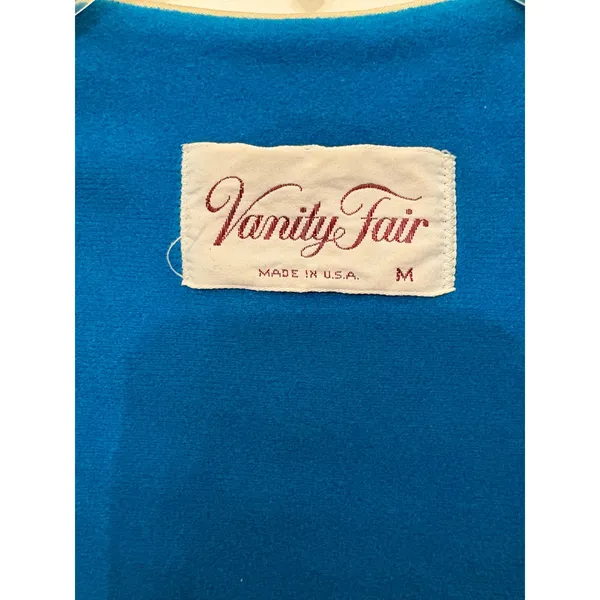 Vintage Vanity Fair Robe Womens Medium‎ Blue Full Zip Lounger Housecoat Vintage - Image 4