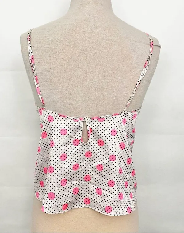 Victoria’s Secret polka dot spaghetti strap adjustable tank top pajama medium - Image 2