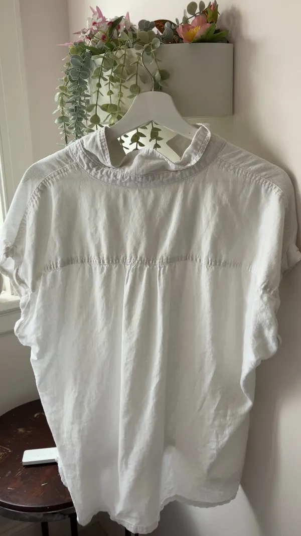 orvis linen white button up shirt  - Image 3
