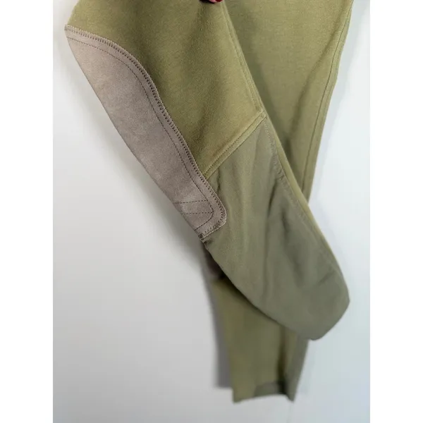 Ariat Sport Equestrian Breeches Olive Green Tan Knee Patch Riding Pants 32R - Image 6