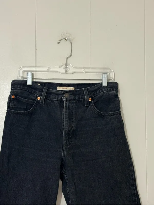Levi’s Dad Jeans Women’s 29 Black High Rise Straight Leg 100% Cotton - Image 2