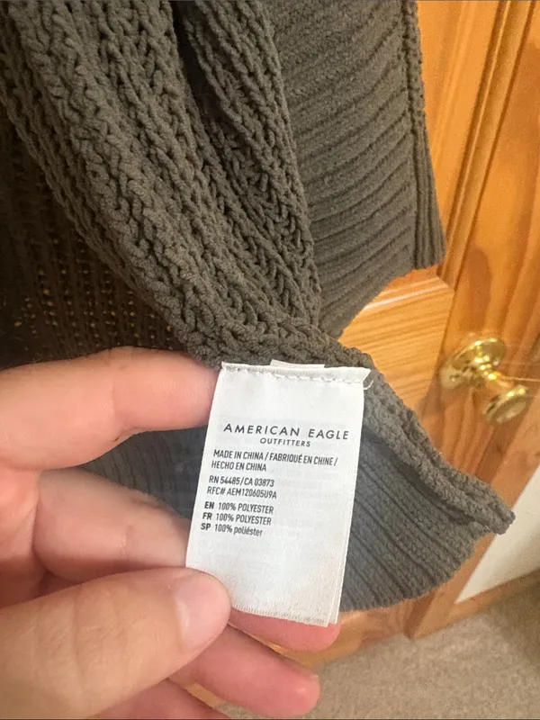 American Eagle XS/S Dark Grey Knitted Cardigan Sweater - Image 3