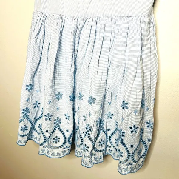 Draper James Women’s Blue White 100% Cotton Eyelet Embroidered Dress Size 6 - Image 5